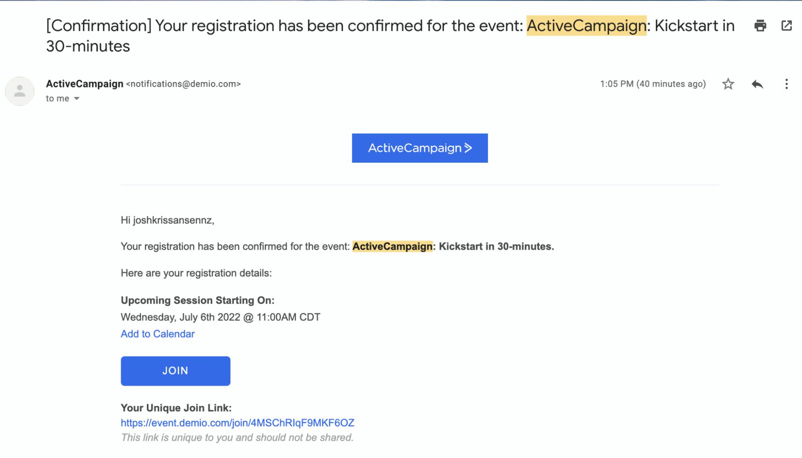 activecampaign lead nurture email