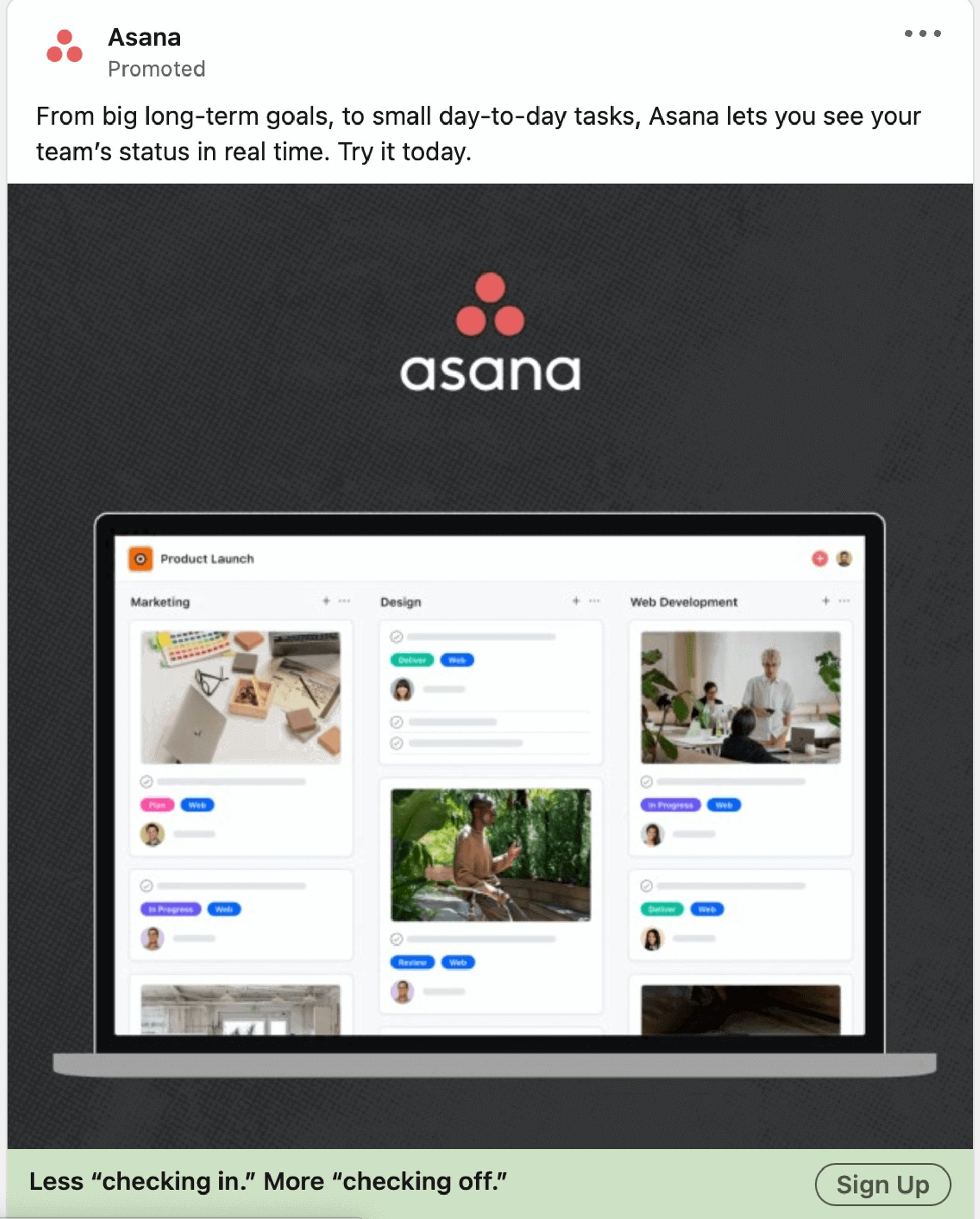 asana linkedin ad