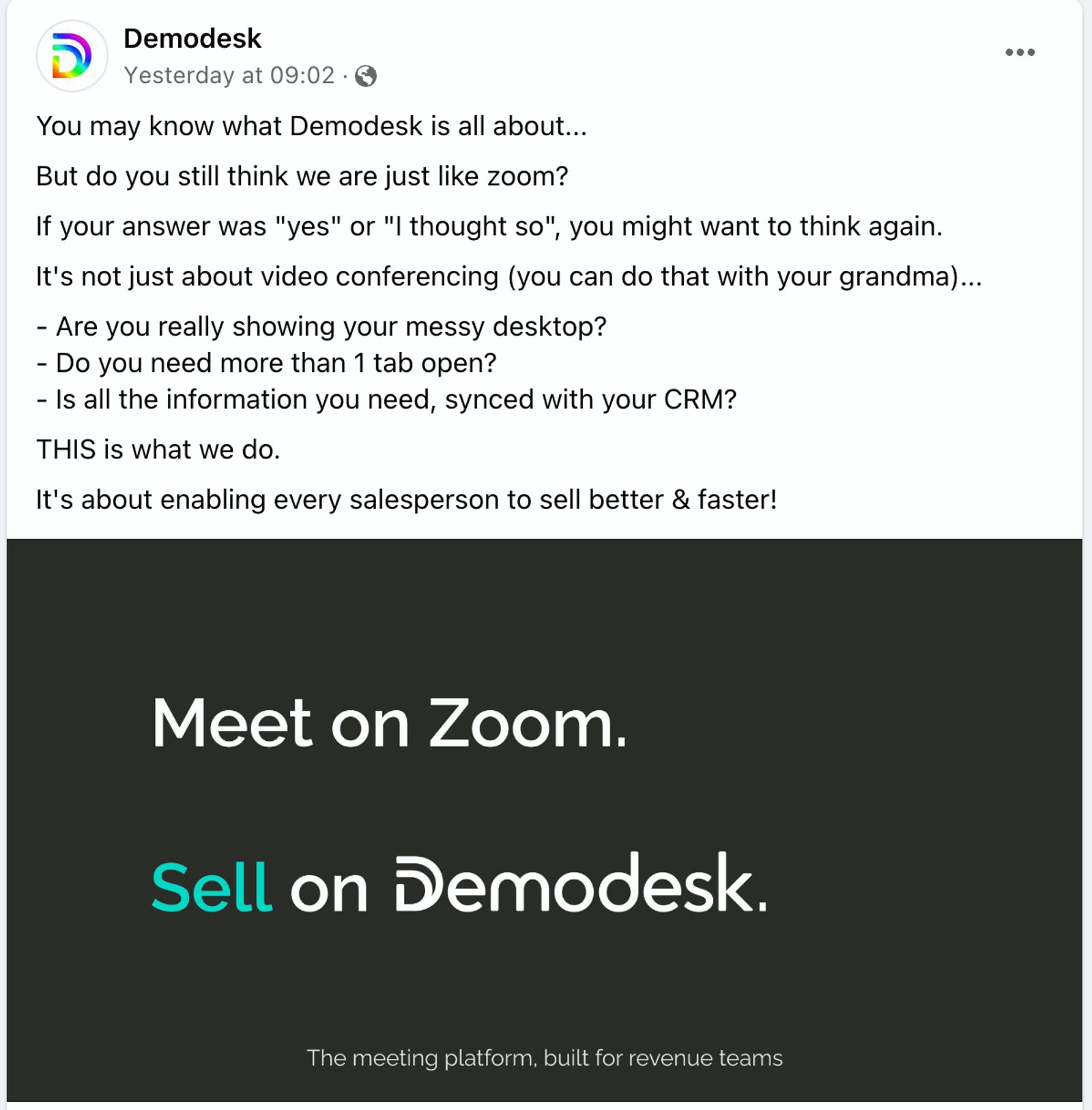 demodesk facebook post