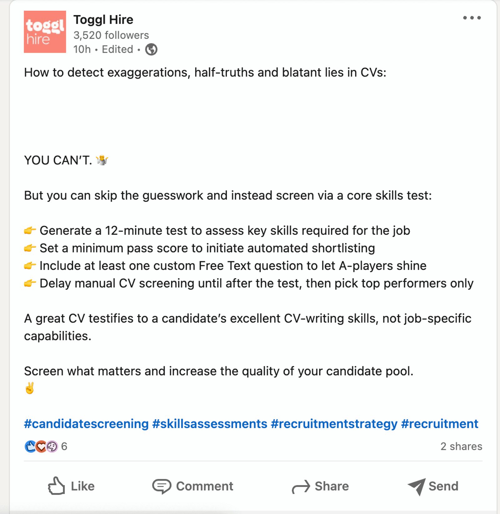 toggl hire instagram post