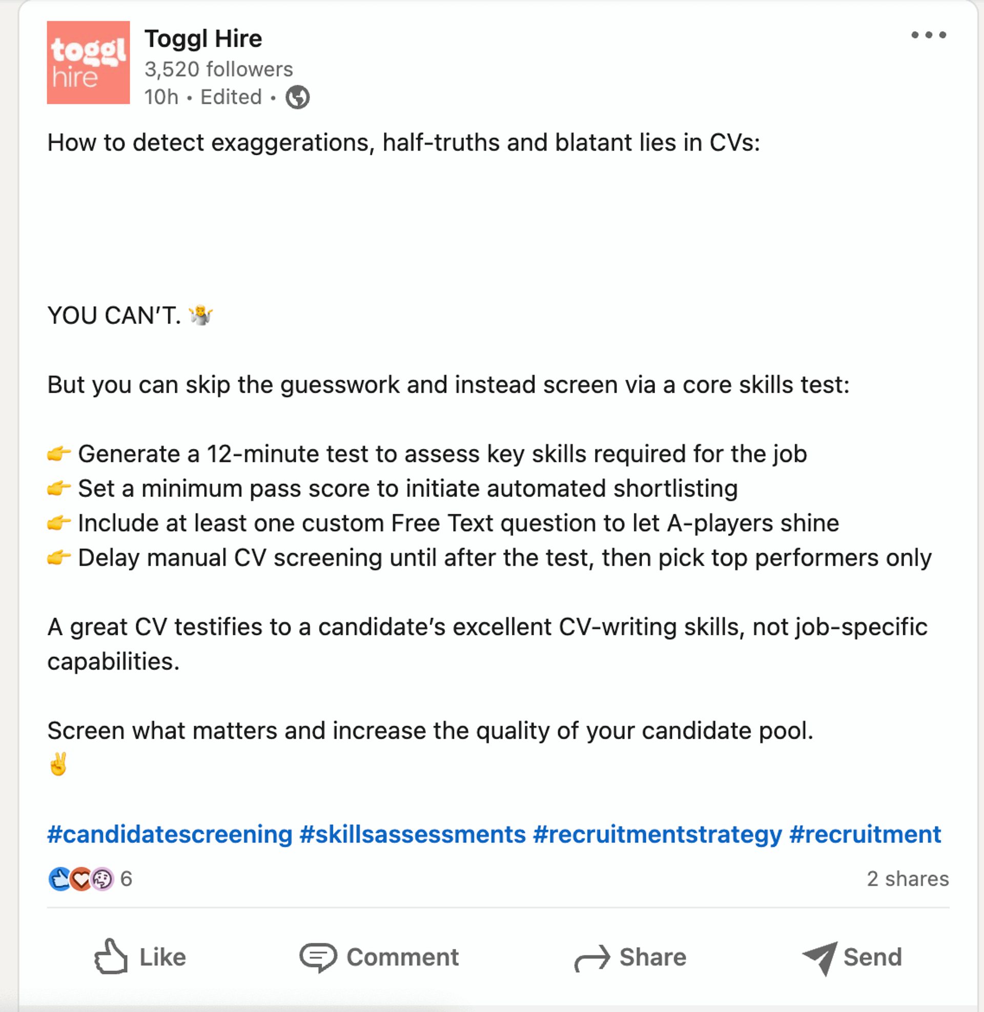 toggl hire instagram post