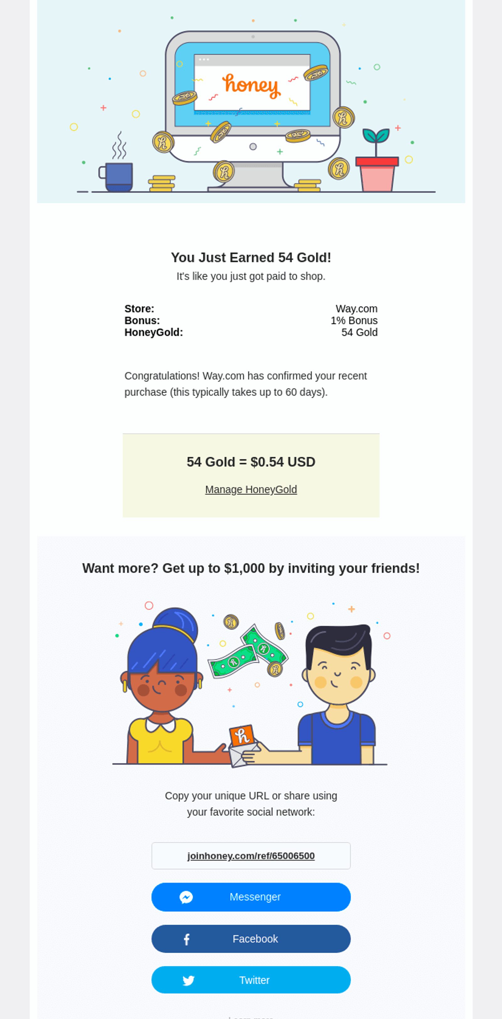 making confirmation emails shareable