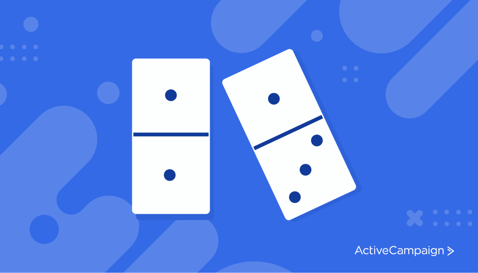 Two dominos lying flat next to each other