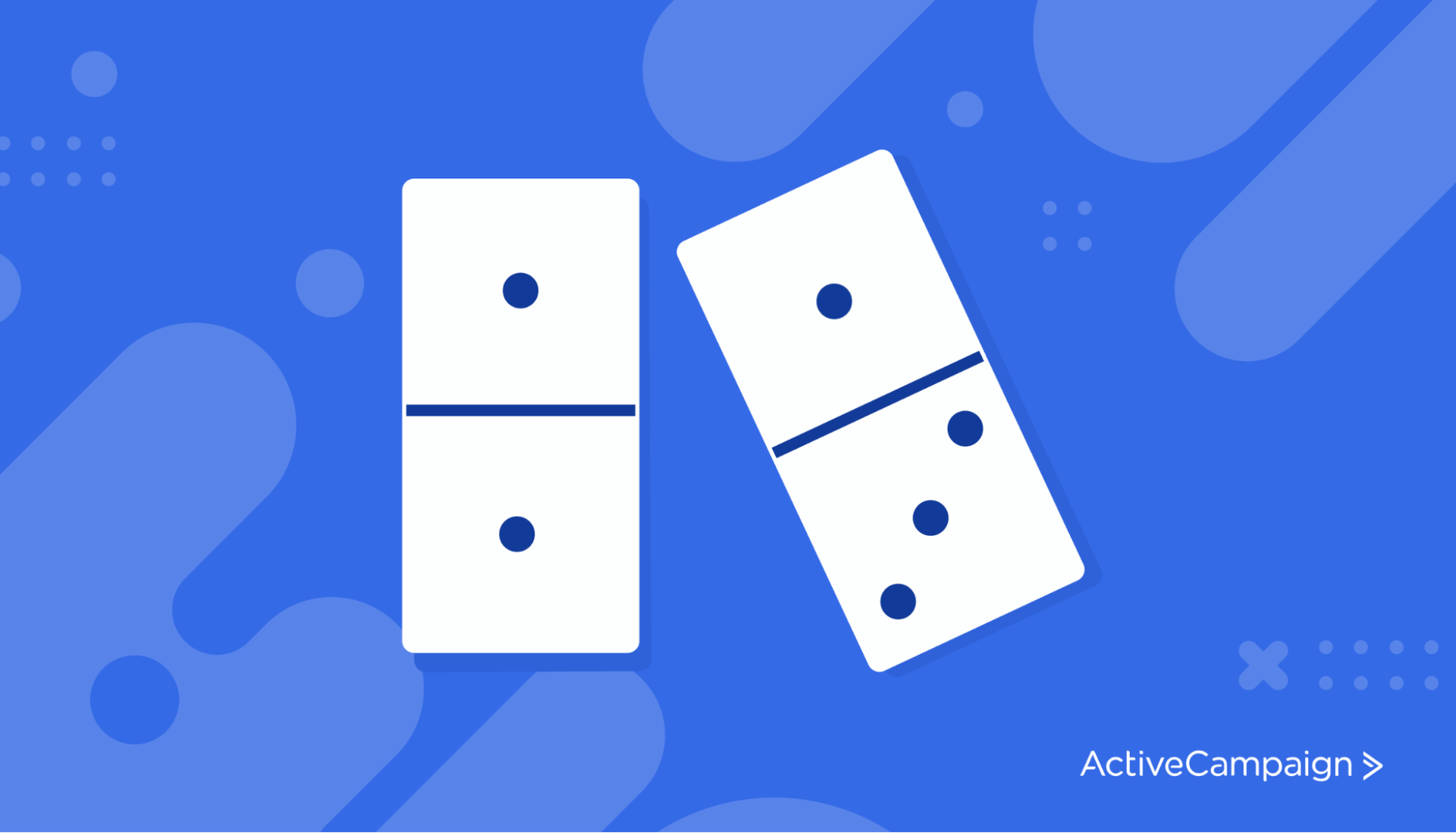 Two dominos lying flat next to each other