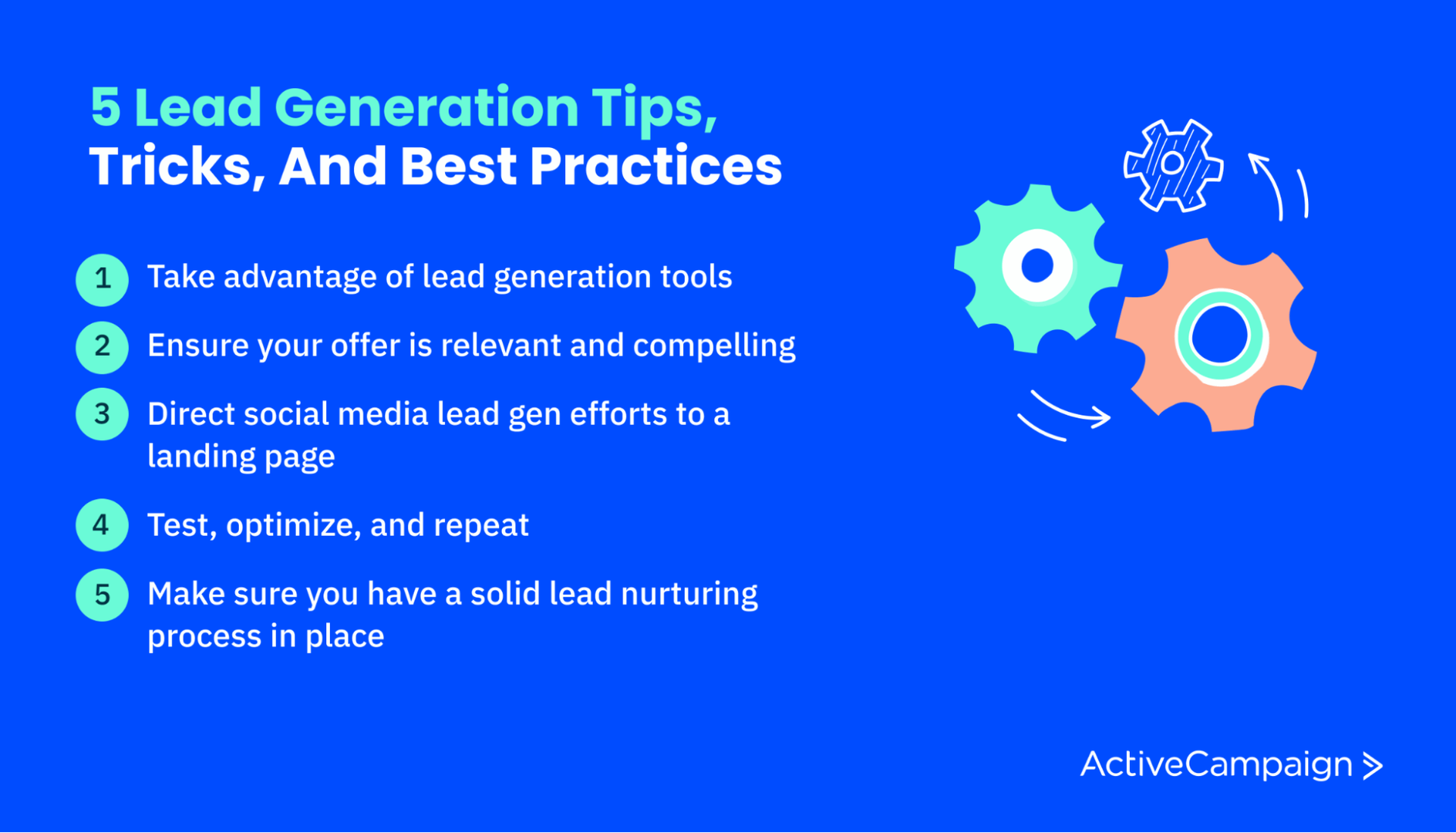 Infographic with 5 lead gen tips