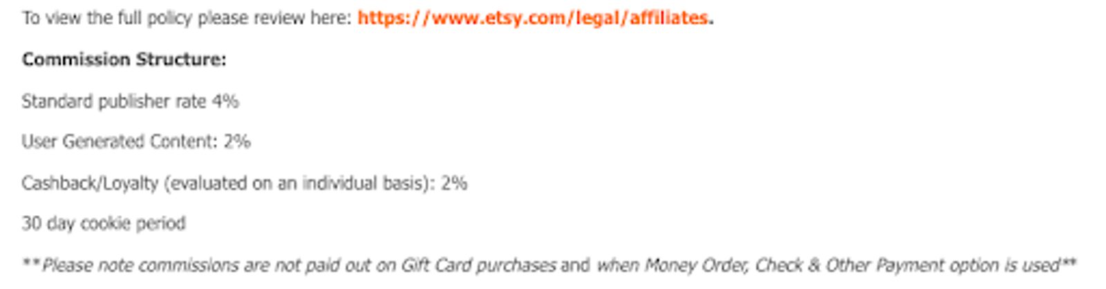 Etsy commission rates and structure