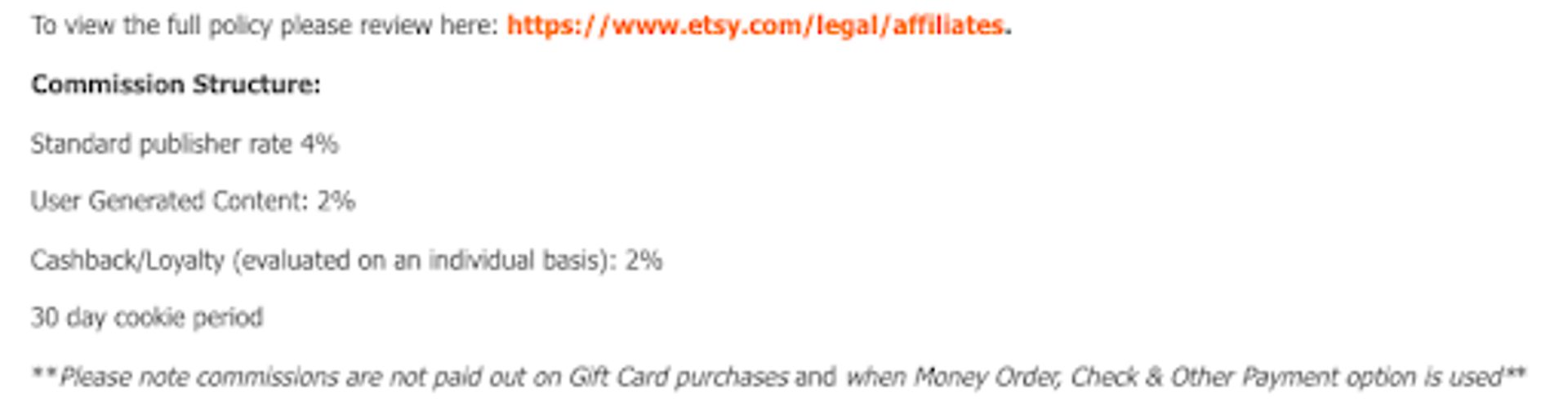 Etsy commission rates and structure