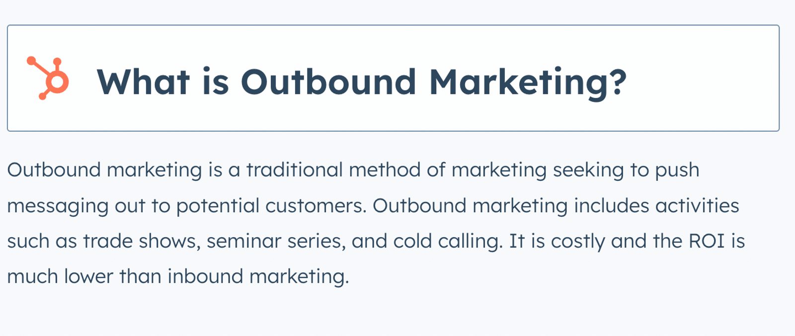 HubSpot Outbound Marketing Definition