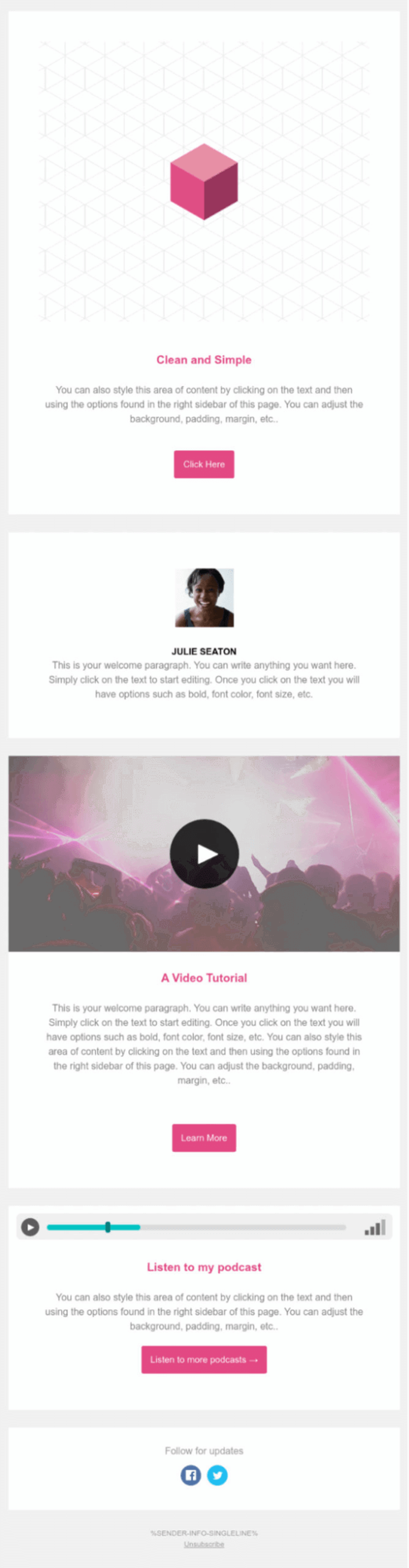 Minimalistic email design
