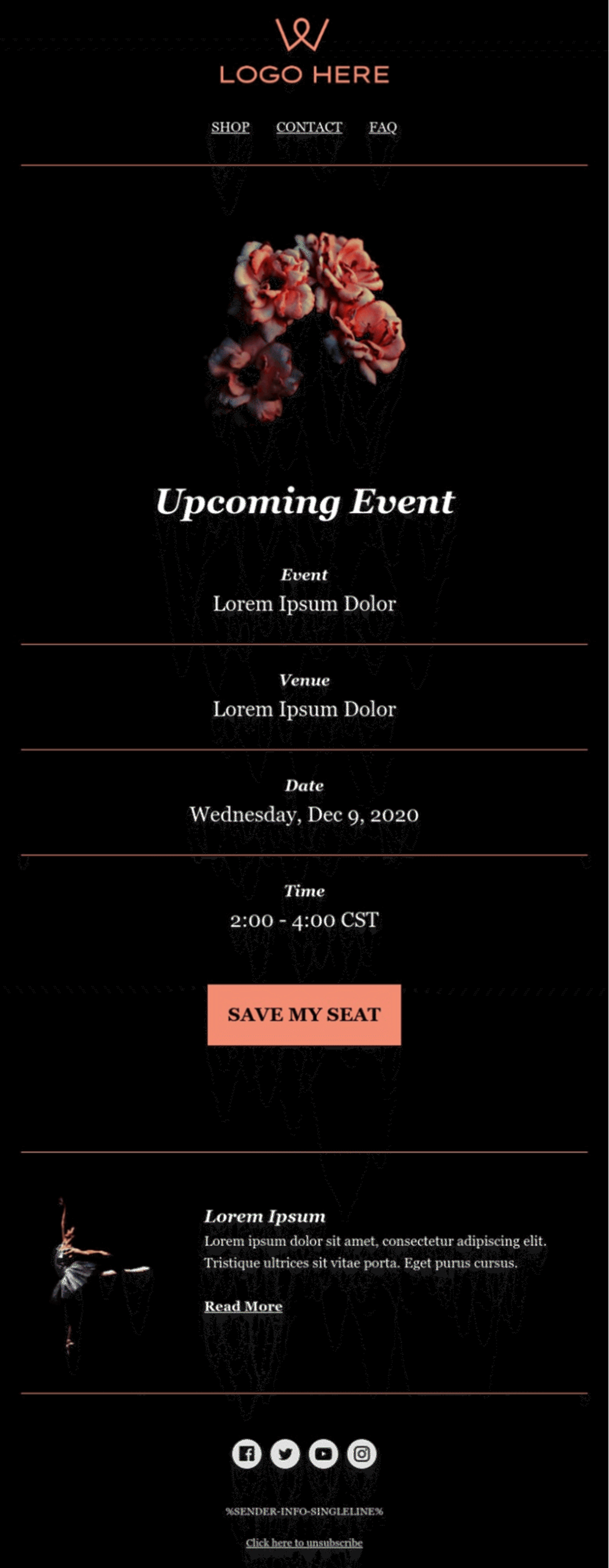 Email design consistency example
