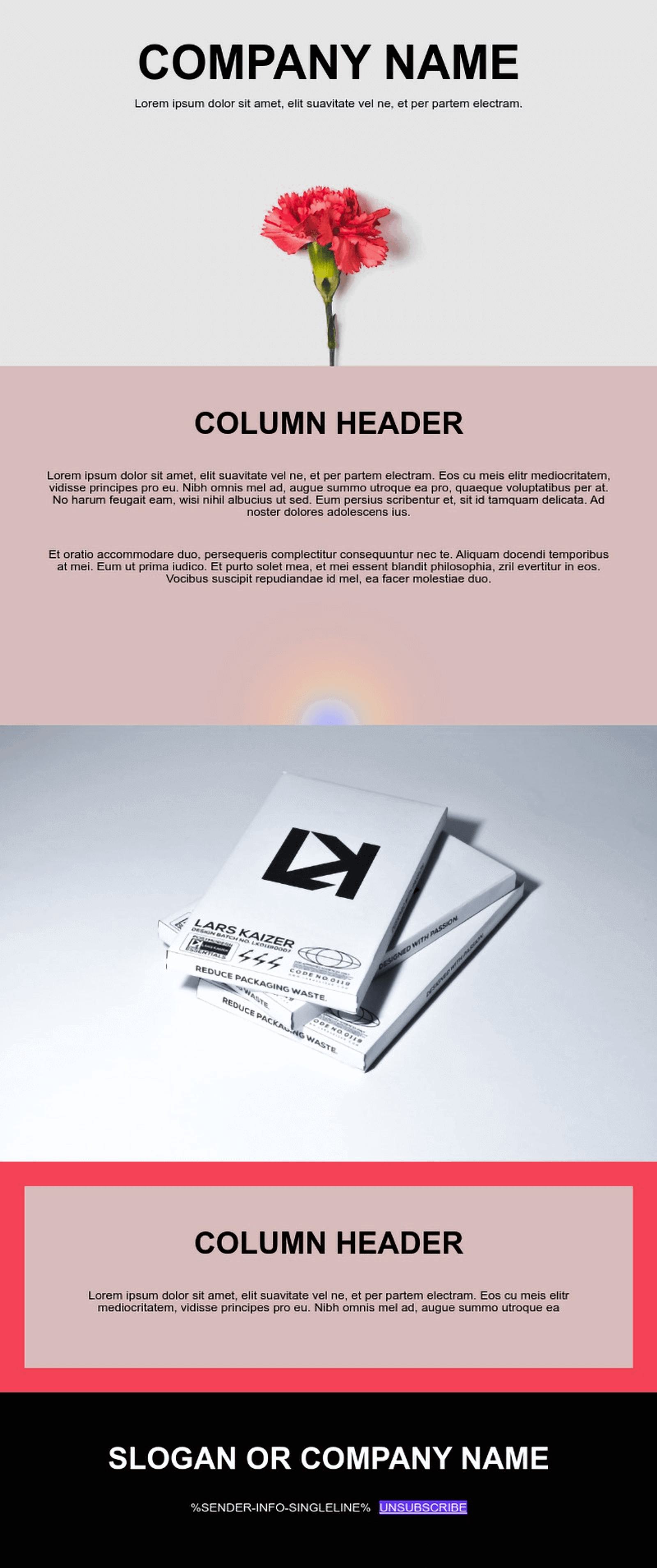 Single-column email design