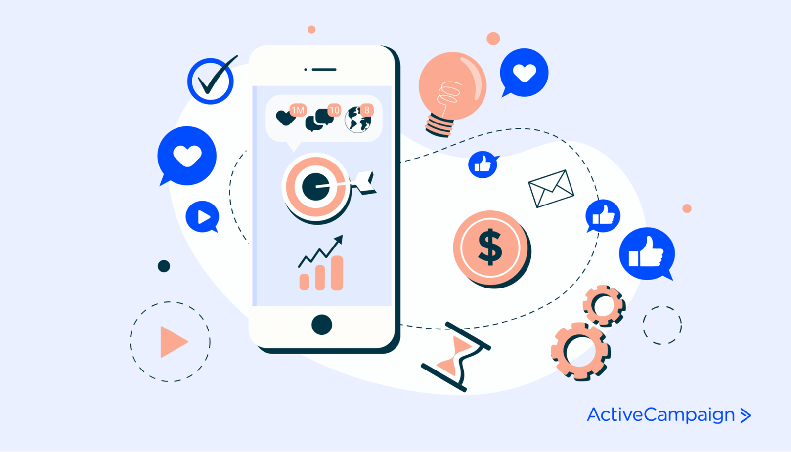 Íconos de distintos activos de marketing