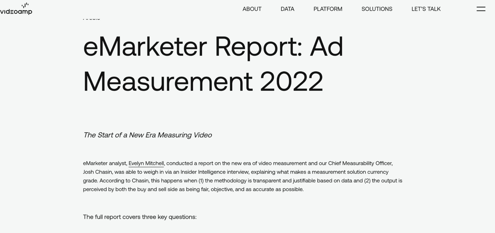 VideoAmp Backlink Report