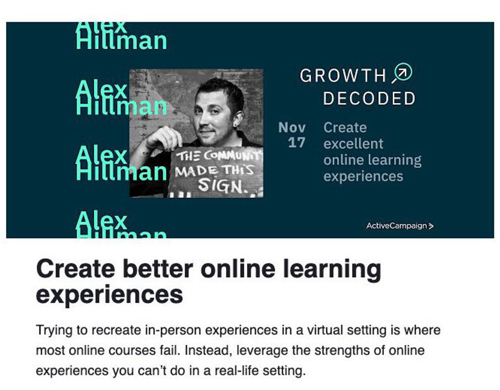 captivating newsletter headline for Growth Decoded by ActiveCampaign