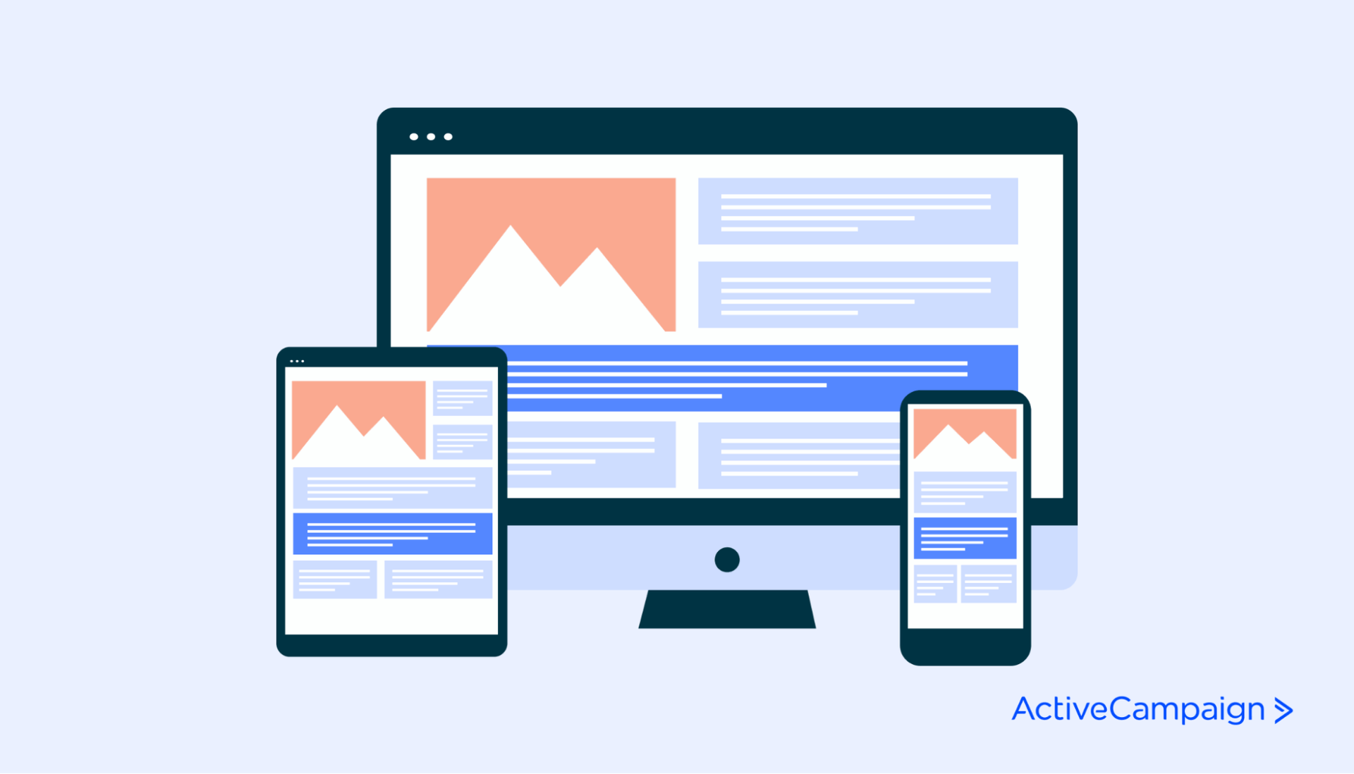 Website displayed on desktop, tablet, phone