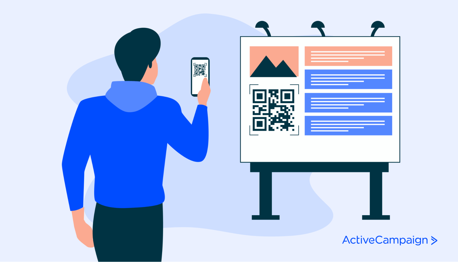 Person scanning QR code