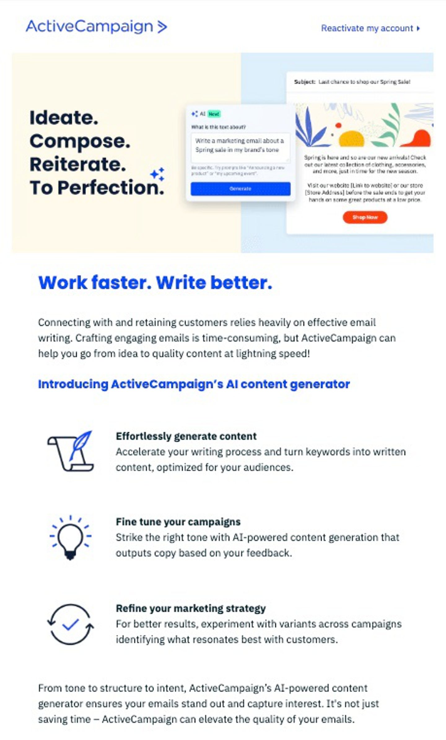 How To Craft a Reactivation Email That Brings Customers Back ...
