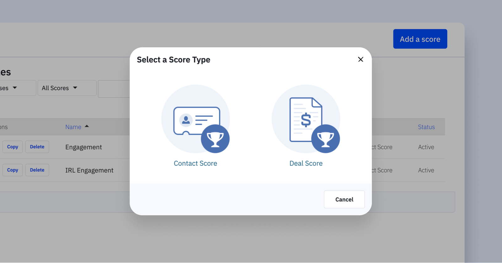 adding scores to contacts in activecampaign