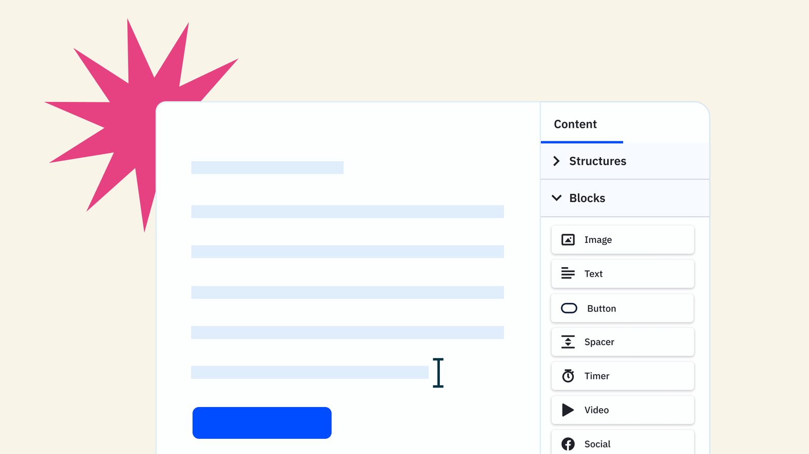 Illustration of an email builder