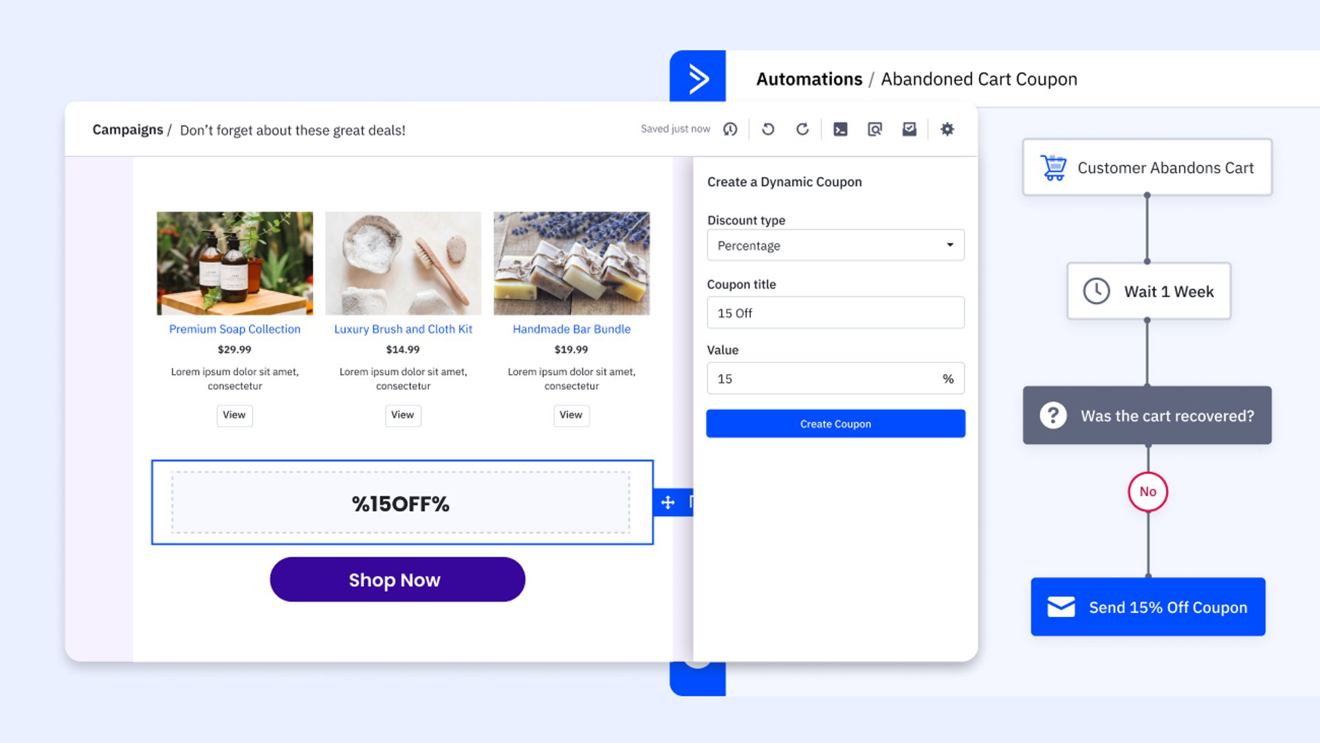 ActiveCampaign Ecommerce coupon block