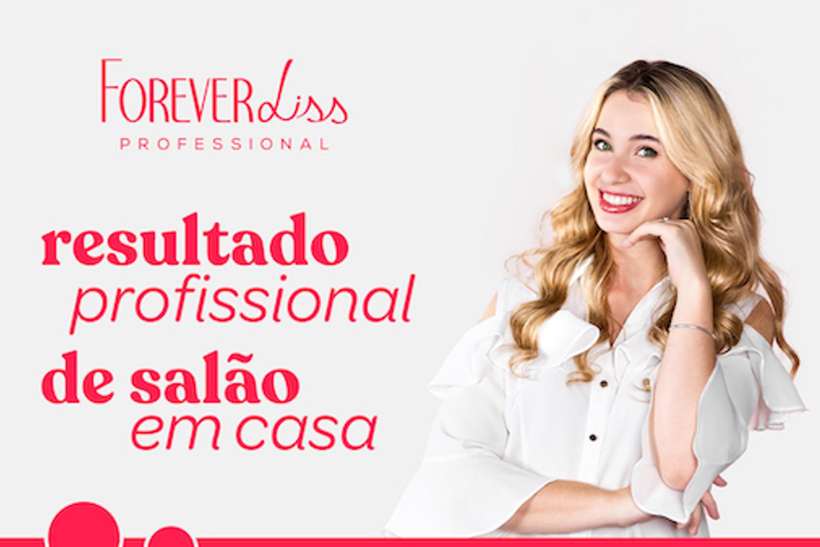 A model poses promoting Forever Liss and their website