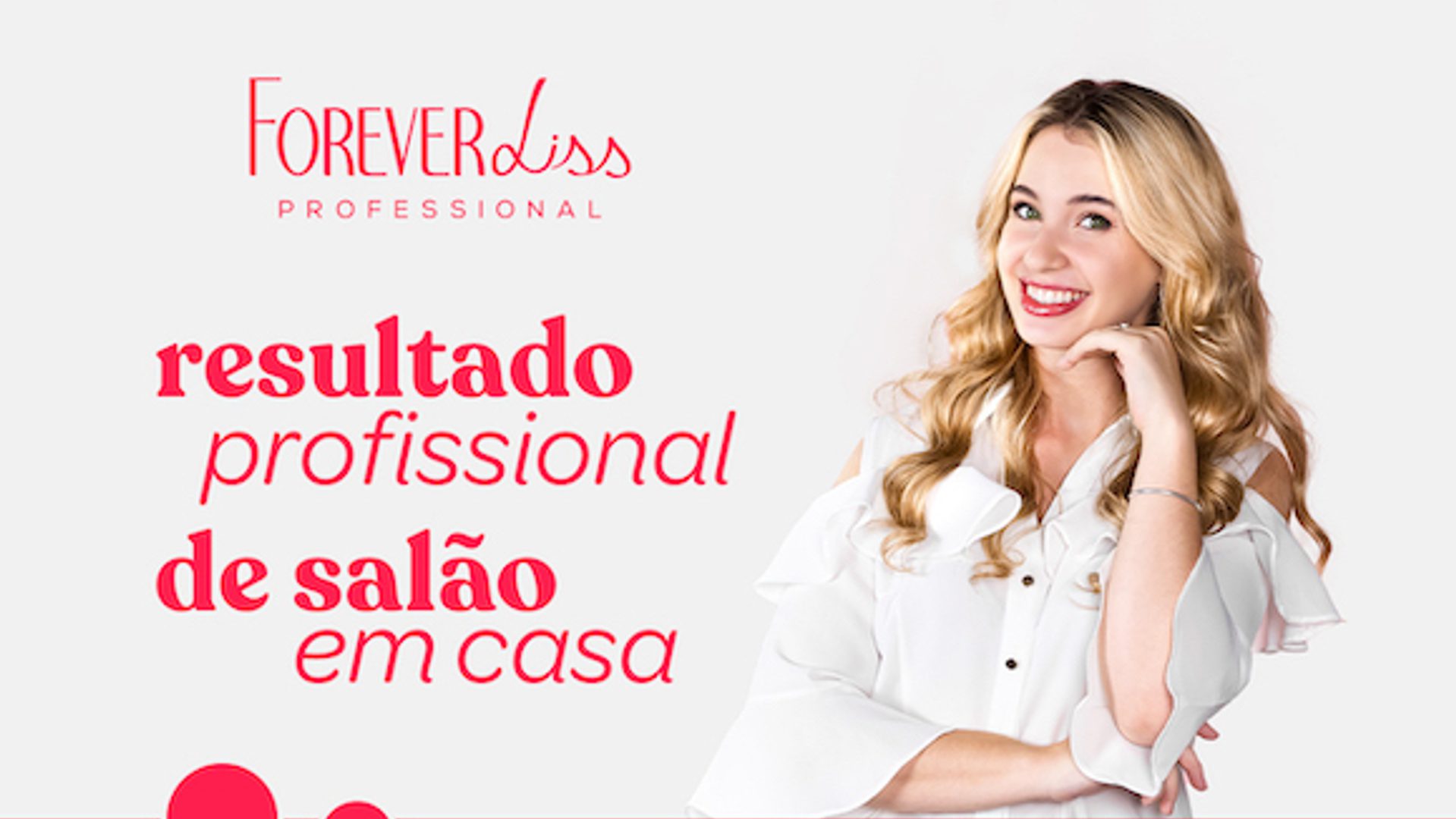 A model poses promoting Forever Liss and their website