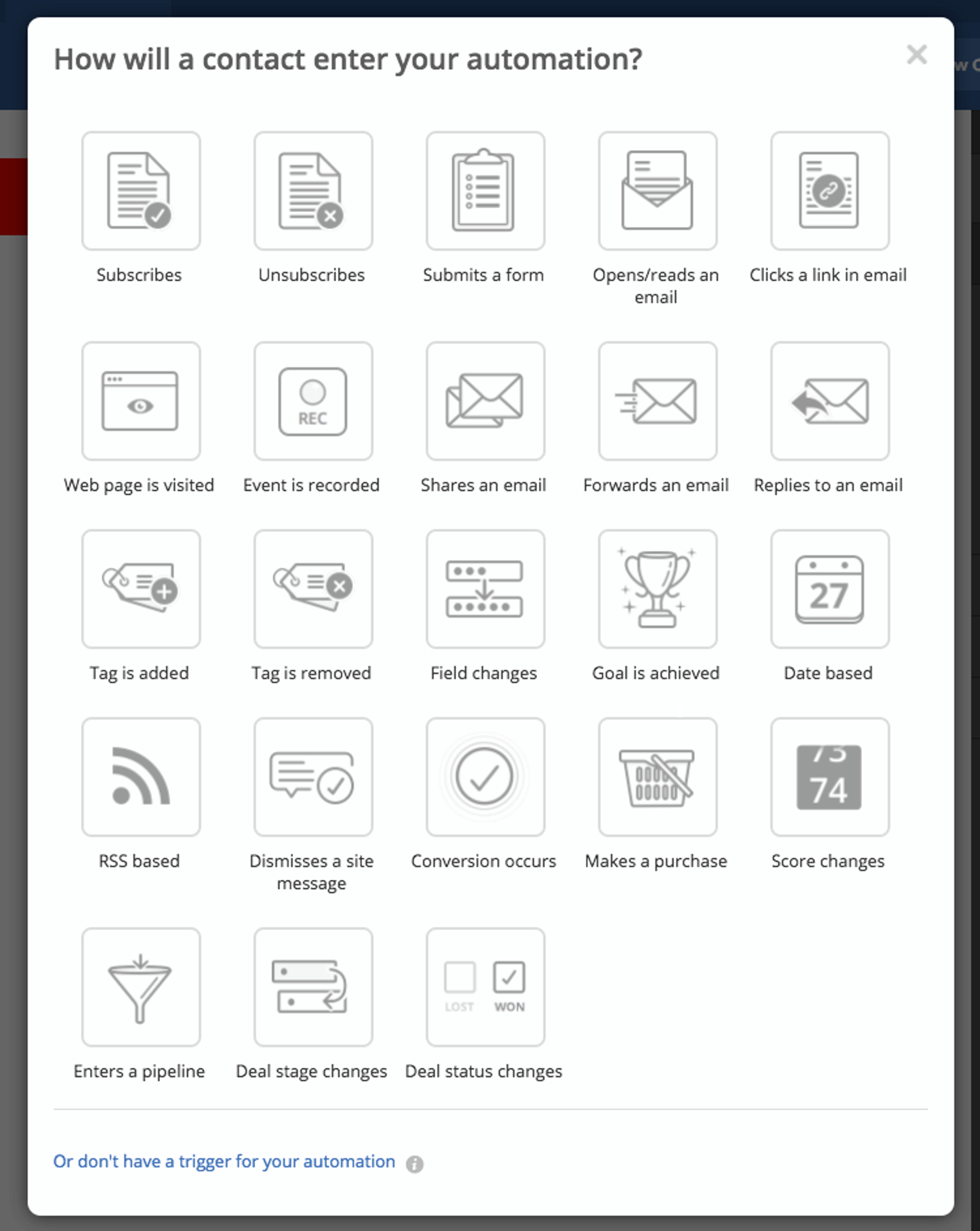 activecampaign start triggers