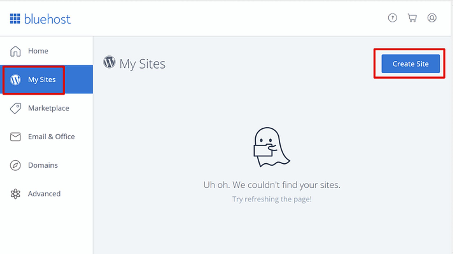 creating a wordpress site on bluehost