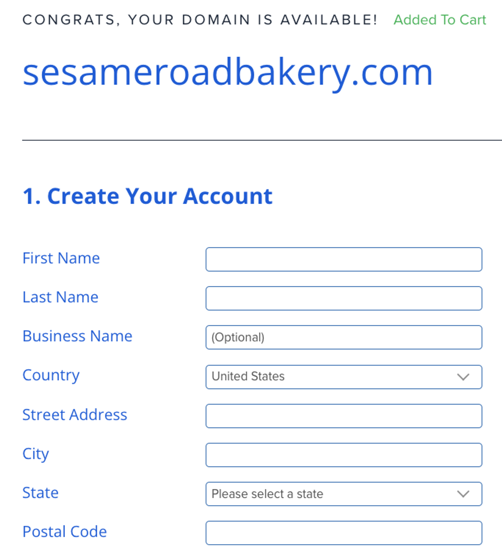 creating a bluehost account
