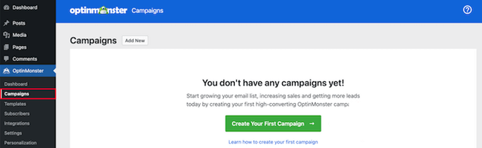 create first campaign