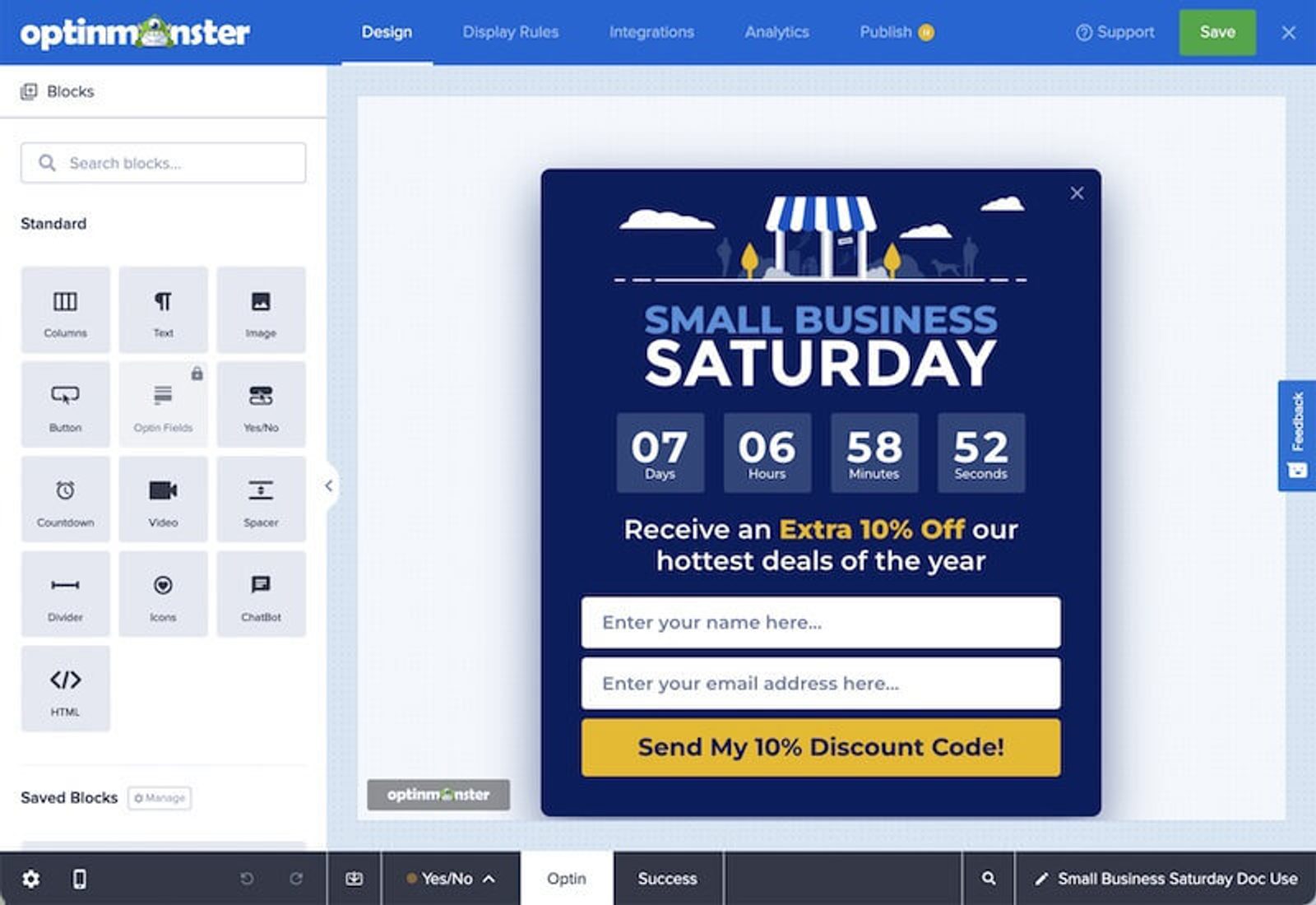 optinmonster campaign builder