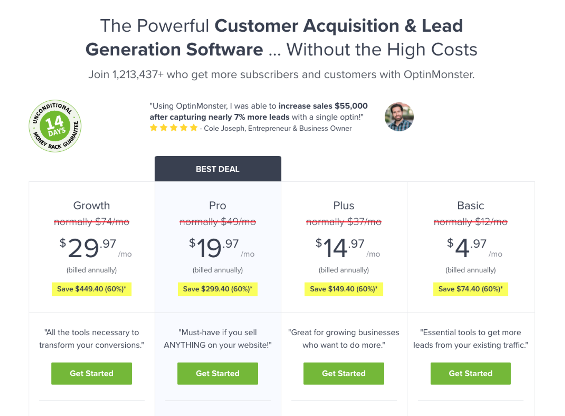 optinmonster pricing