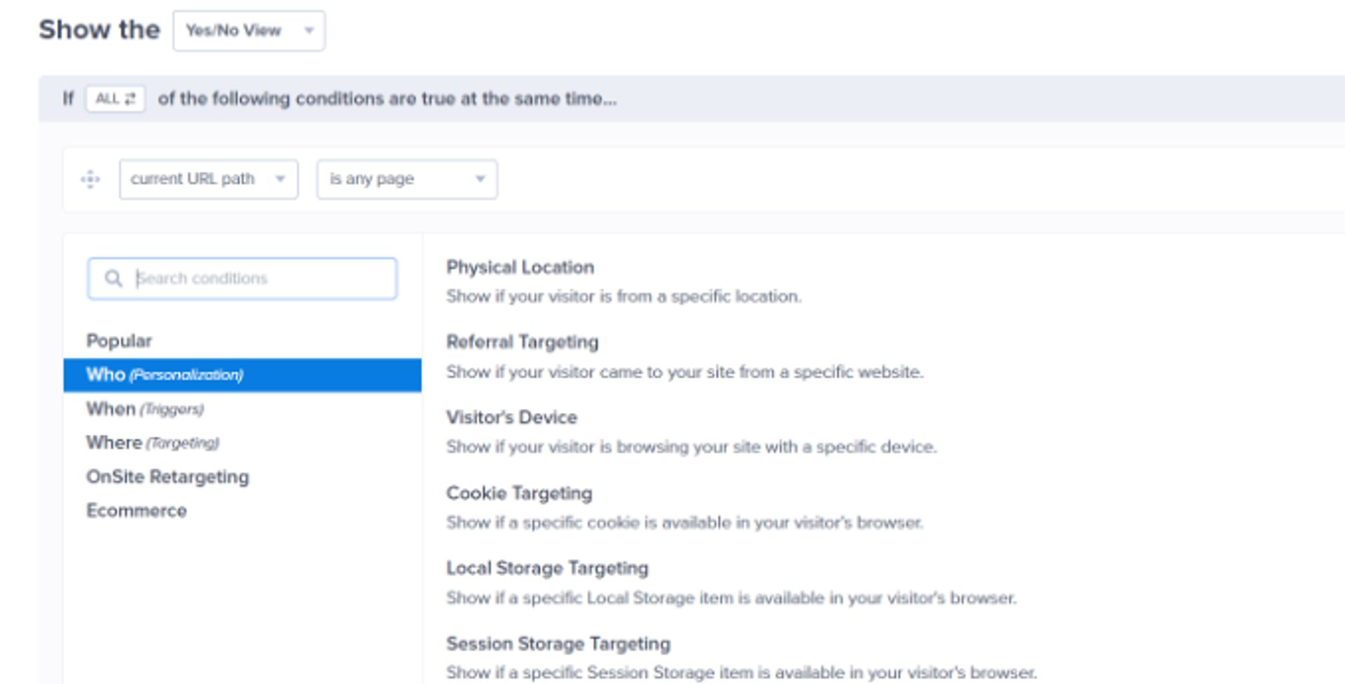 personalization display rules