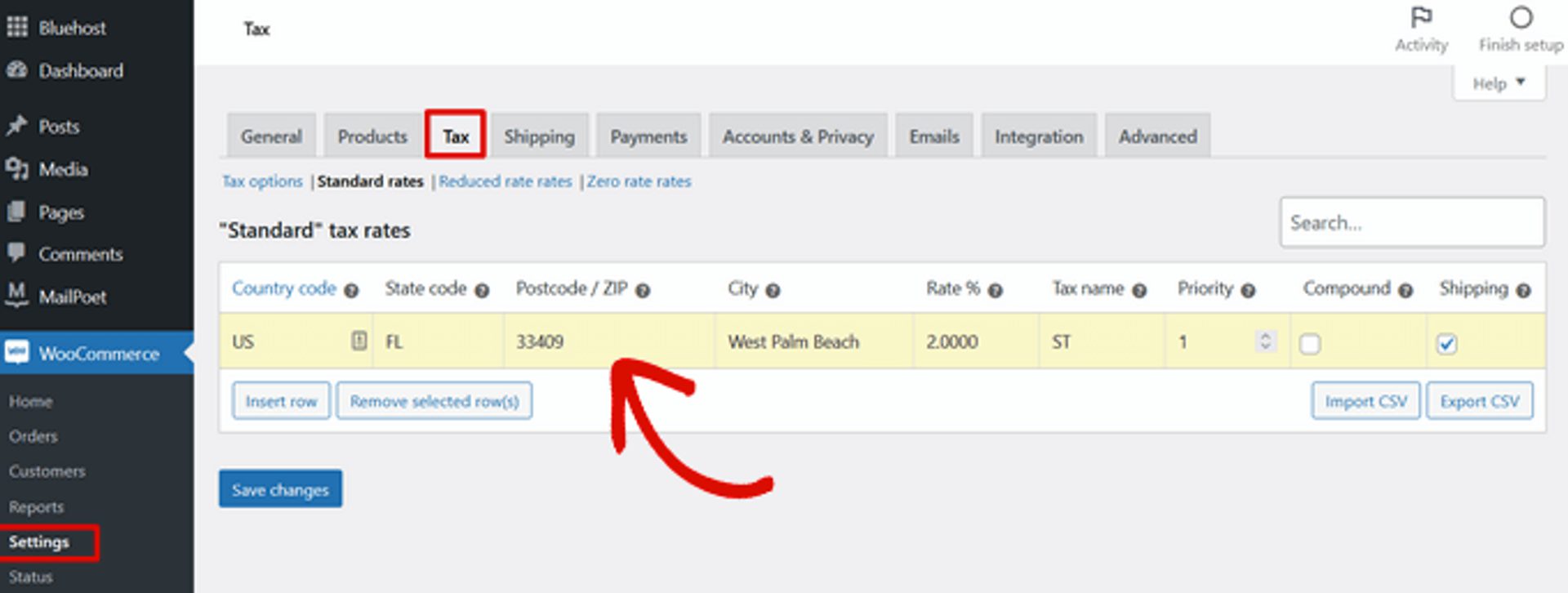 woocommerce tax details